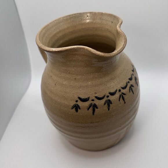 Vintage Rustic Primitive Hand Thrown Pottery Vase Brown 1998 Artist Signed - Picture 3 of 10